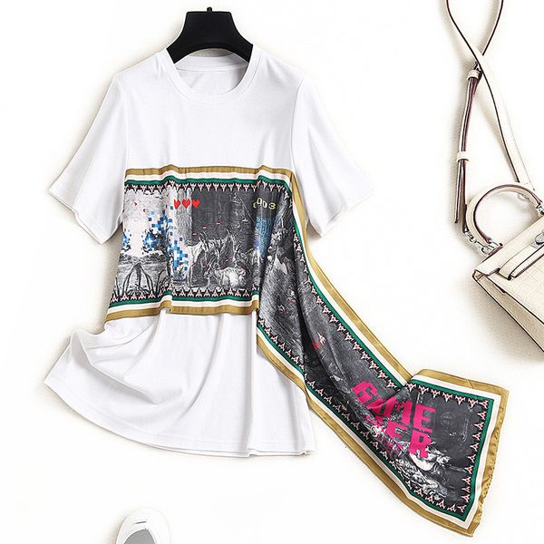 

female fashion designers manga short cut summer t-shirts white