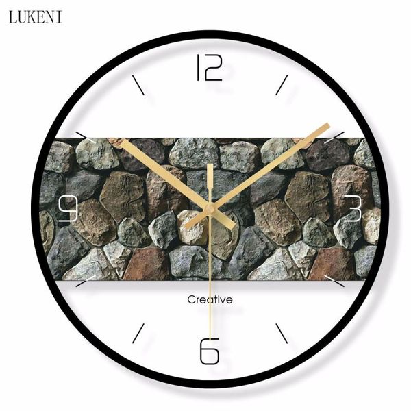 

wall clocks rock pattern tempered glass clockhome decor