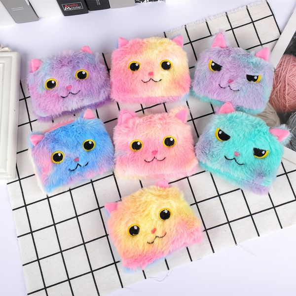 

bag cross-border color plush gifts coin stall cat storage purse laser student oslwo