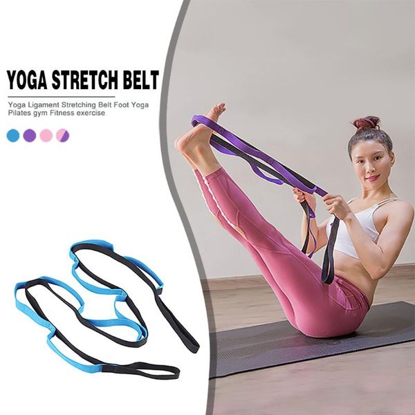 

2.1m yoga pilates stretch strap aerial anti-gravity rope with grip loops fitness exercise gym waist leg resistance belt bands