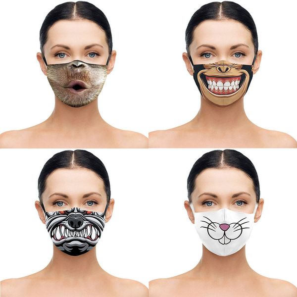 

funny dog monkey mouth cosplay women's men masks face protection dustproof cycling street spots breathable halloween mask