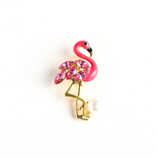 

cute fashion flamingo brooches women and men brooch pin animal styling personality hip hop coat accessories, Gray