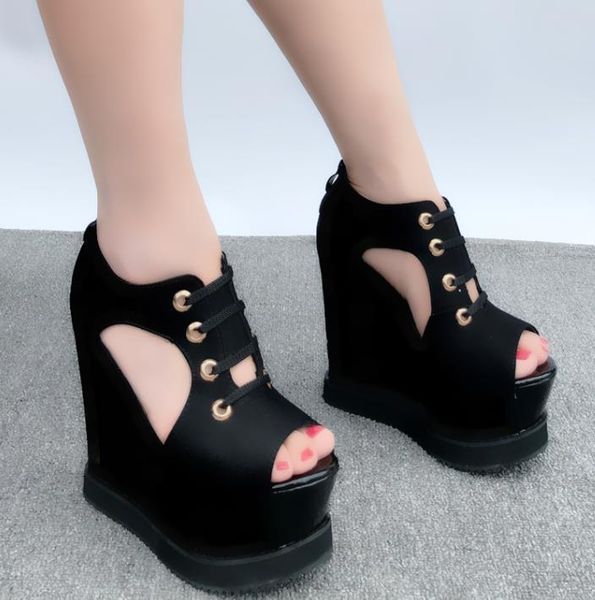 

ultra-high heel and breathable sponge roman sandals for summer 2021, Black