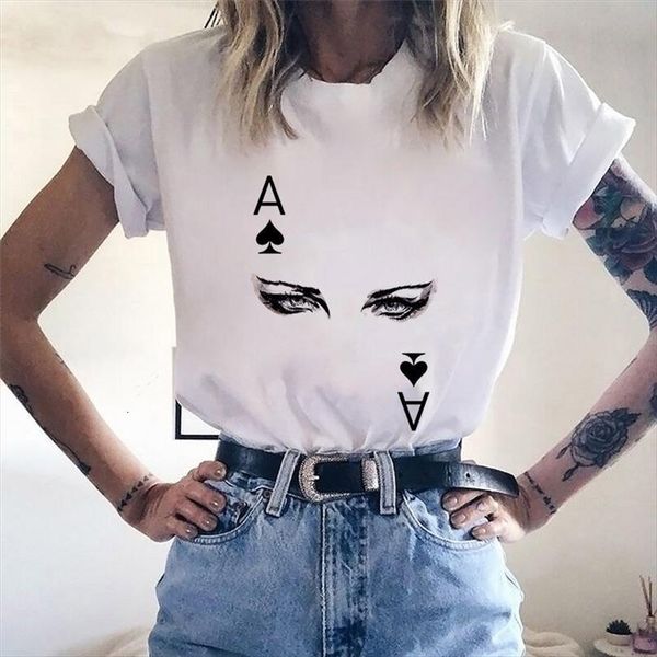 

Fashion Graphic Summer Casual Tee Men T Shirt Poker Cards Printing And Womens Harajuku Short Sleeve, White;black