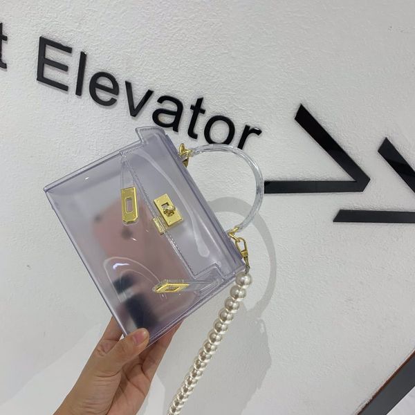 

beach jelly fashion women 2021 new single shoulder simple transparent handbag