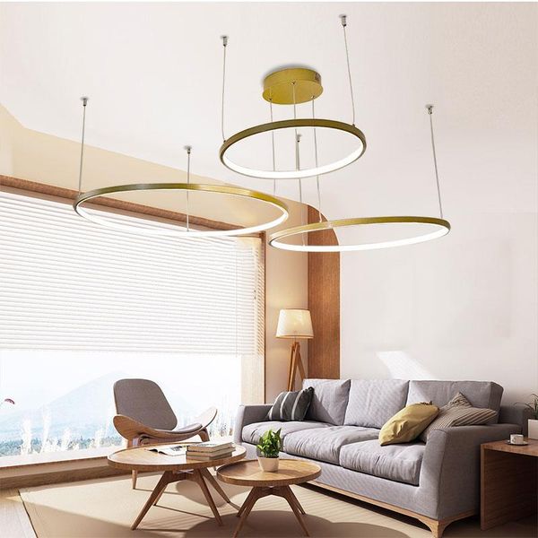 

chandeliers modern led chandelier indoor lighting living room bedroom lamp hanging rings pendant dining 110v 220v lights