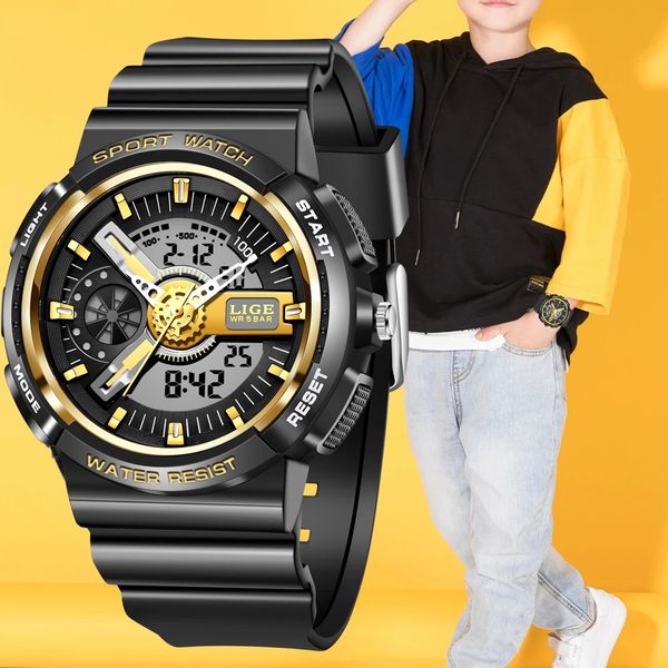 

lige new children watches cute kids watches sports cartoon watch for girls boys rubber children&#39s digital led wristwatches r, Silver