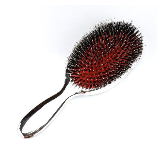 

hair brushes scalp massage comb detangle hairbrush curly brush boar bristle paddle anti static hairdressing tools, Silver
