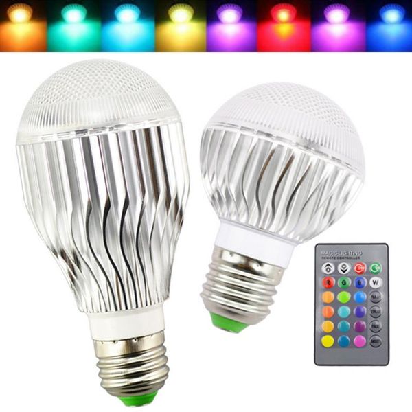 

bulbs rgb led bulb 16 colour changing remote control e27 b22 gu10 screw light 3w 5w 10w ac85-265v with
