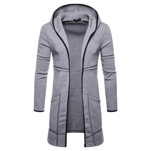 

men's jackets hooded coat solid trench long sleeve cardigan autumn winter keep warm windproof outwear, Black;brown