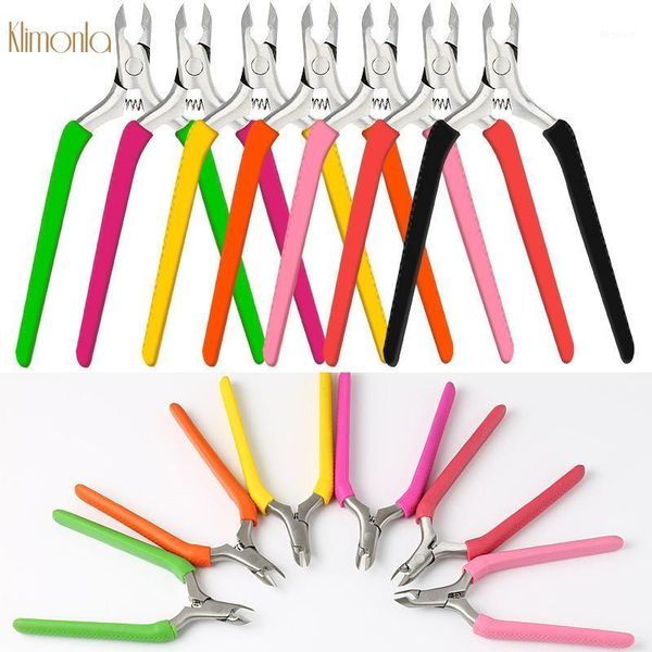 

1pcs design silicone handle nail cuticle scissor stainless steel colorful dead skin remover plier pusher tool manicure pushers1