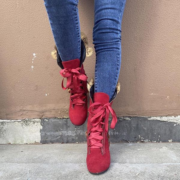 

woman boots women shoes ladies leather high heel platform rubber snow, Black