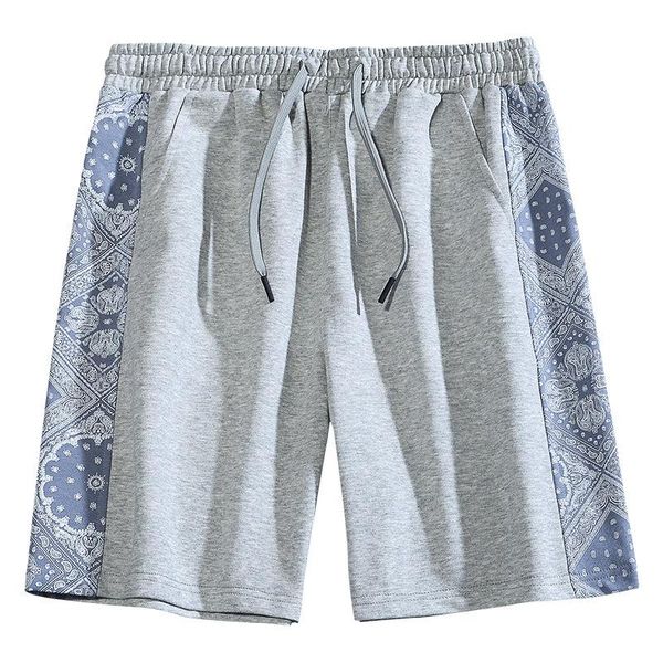 

men's shorts men plus size cashew flower side strip stitching sports jogging fitness fifth pants short homme ropa de hombre, White;black
