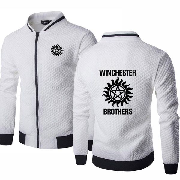 

men's hoodies & sweatshirts 2021 supernatural pullover winchester bros sweatshirt hooded solid color casual hoodie cotton sportswear, Black