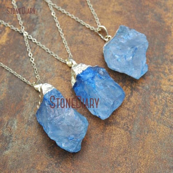 

pendant necklaces crystal necklace silver elecated irregular surface nugget 18inch-32inch nm12253