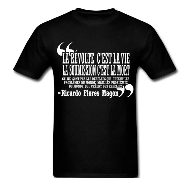 

zapatista ezln star ricardo flores magon quote t-shirt tee, White;black