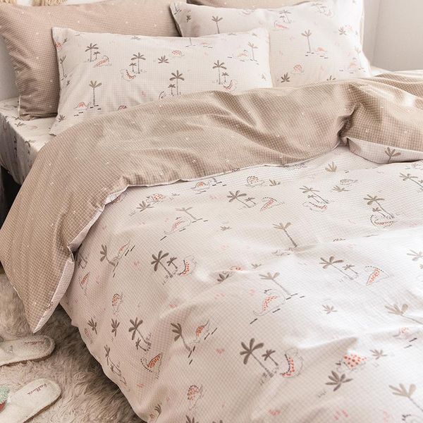 

cotton bedding set twin  king duvet cover 4pcs printed flowers single double fitted sheet home textile sets