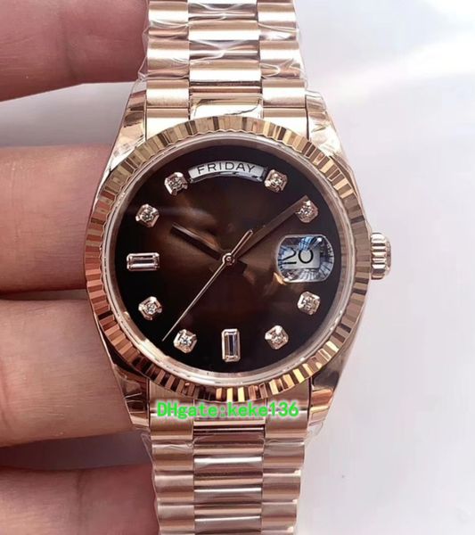 

8 colors ewf factory men wristwatches 36mm 40mm diamond yellow gold 118238 218235 228238 904l eta 3255 movement automatic mechanical mens wa, Slivery;brown