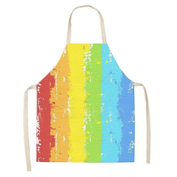 

aprons rainbow printed apron parent-child household linen sleeveless halter cooking accessories kitchen supplies dress