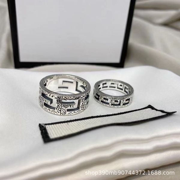 

design jewelry making old carving pattern hollow out ring for lovers, Silver