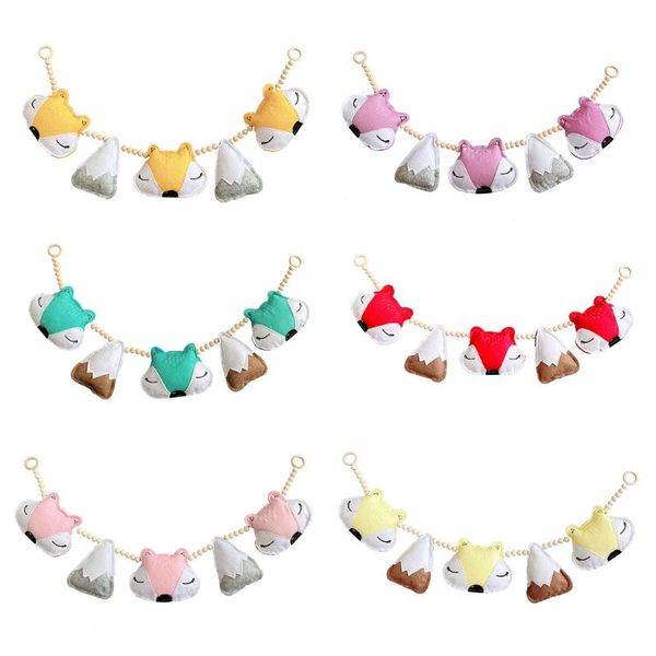 

decorative objects & figurines nordic wooden beads garlands with felt animal hanging ornament pendant for baby wall decoration po shooting p