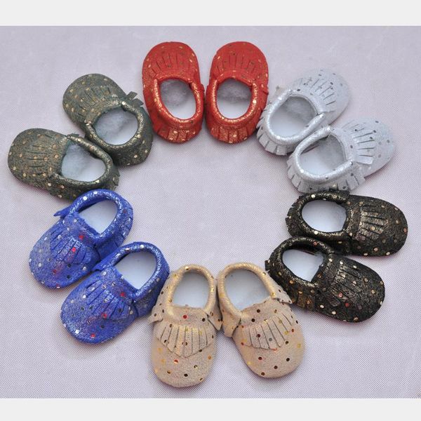 

first walkers genuine leather golden dot baby shoes fringe moccasins boys