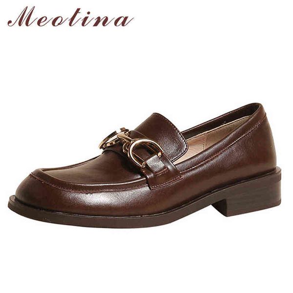 

women's flat leather shoes metal decorated round toe black 2 9