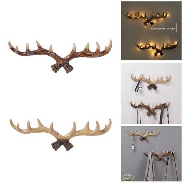 

vintage antler hooks wall hanging decor clothes hat hanger key hook storage rack home decoration & rails