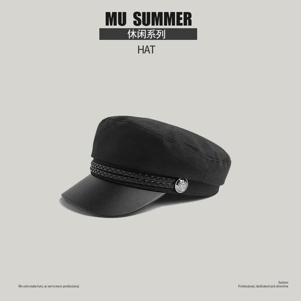 

spring and autumn military cap children british korean hipster summer navy beret versatile thin black painter beanies