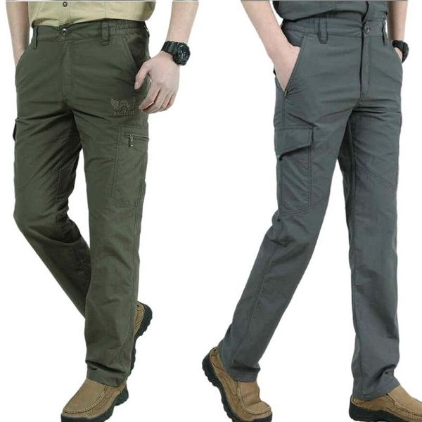 

men's pants outdoor quick-drying male thin multi-pocket oversized trousers sports casual loose overalls climbing, Black