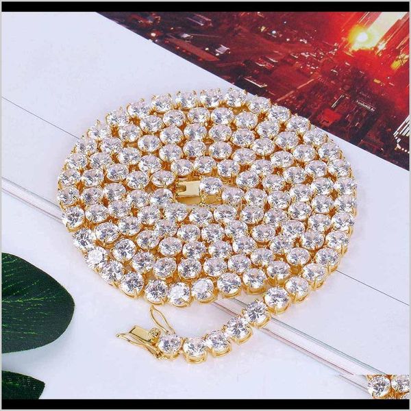 

tennis graduated european and american gold plated miniature zircon hip hop accessories 6mm mens necklace zeap6 afojl, Black