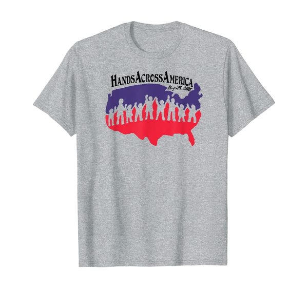 

hands across america t shirt, White;black