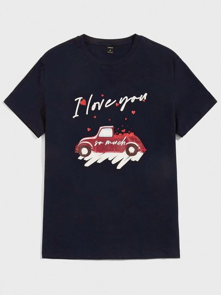 

men slogan and car print n29j#, White;black