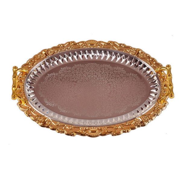 

dishes & plates tableware european court style dining room fruit dessert stainless steel plate tray feature dish platos snack