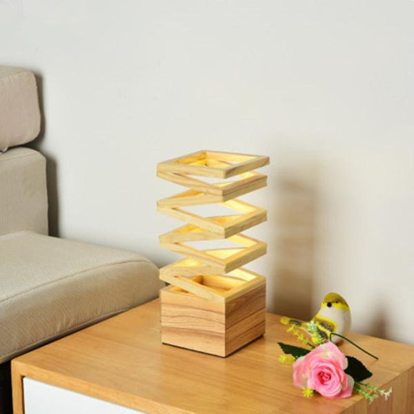 

table lamps wooden lamp in cuboid for bedroom creative hollowing out bedside light with button switch home deco reading lights
