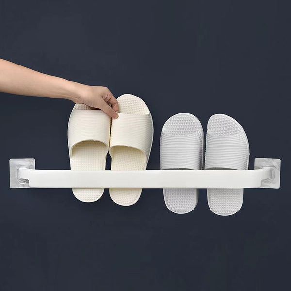 

hooks & rails wall mounted shoe rack shoes hanger slippers foldable drain storage shelf hanging holder