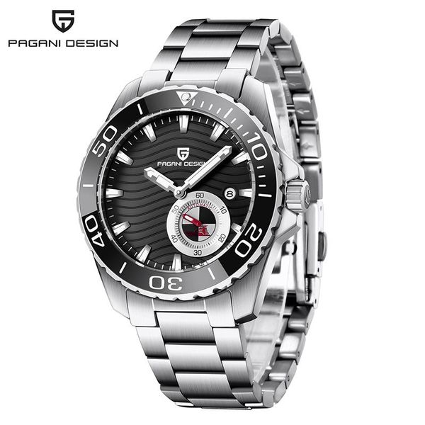 

wristwatches pagani design mechanical watches men waterproof full steel luxury men's quartz watch business mens wristwatch reloj hombre, Slivery;brown