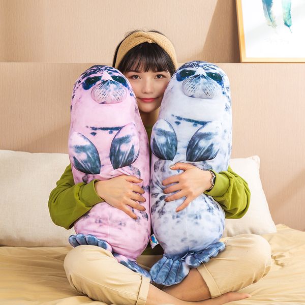 

soft sea lion seal stuffed animal doll comforting plushie huggable aquatic animal kawaii baby kids gift 4890cm pink grey