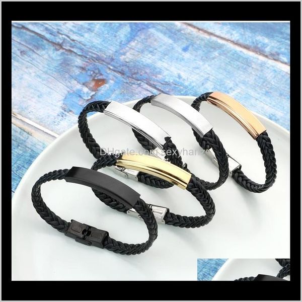 

charm jewelrykimter fashion men jewelry bracelets couples cuff wrapped bracelet braided rope bangle aessories q275fz drop delivery 2021 x1x6, Golden;silver