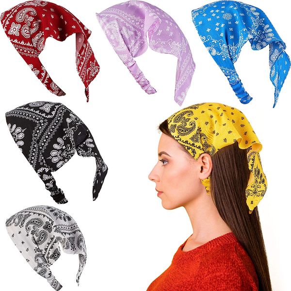 

woman headscarf elasticity headbands hair accessories simple sports bandanas printing turban stretch headband 7colors wmq1142, Slivery;white