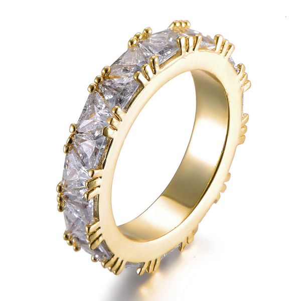 

solitaire rinhiphop micro inlaid single row zircon ringcategory, Golden;silver