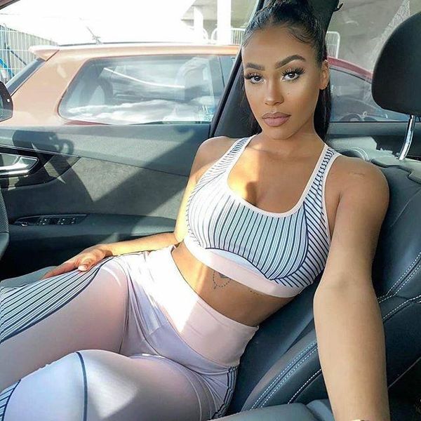 

yoga outfit women's suit high waist fitness leggings sports bra 2 peice set women gym