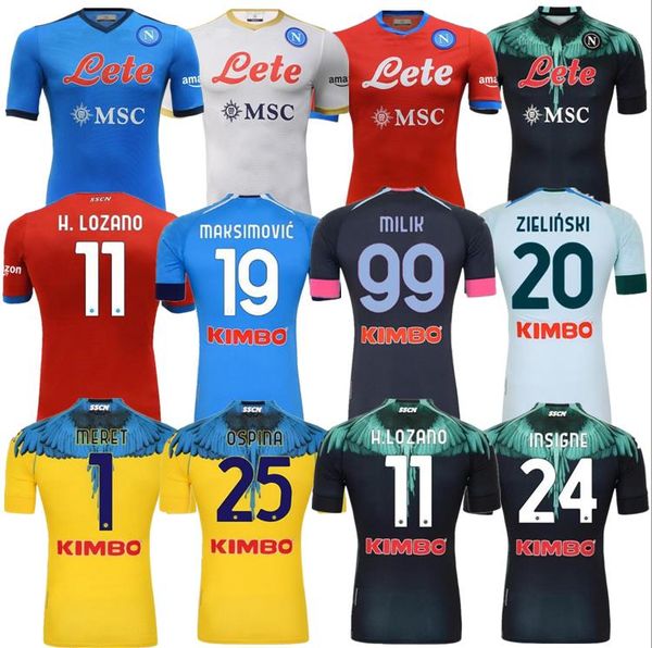 

2021 2022 napoli soccer jerseys burlon maradona maglietta da calciatore osimhen insigne 21/22 ssc naples maglia mertens men kids kits footba, Black;yellow