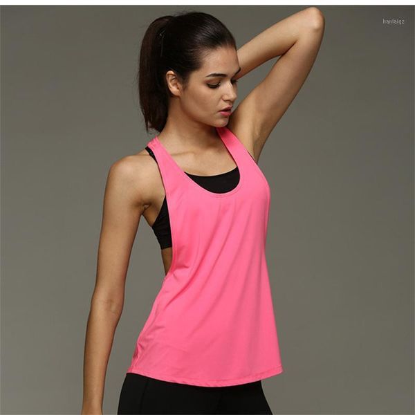 

yoga outfit female fitness running stretch sleeveless vest breathable speed dry gym cycling back hollow sweater
