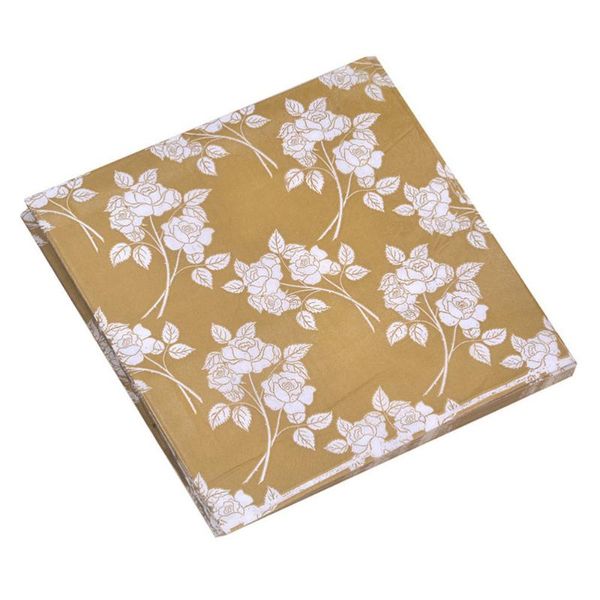 

100pcs golden leaf printed napkins decorative tissue dinner kitchen paper