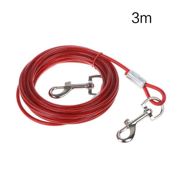 

dog collars & leashes pet tie-out leash heavy duty steel wire metal chain lead line 24te