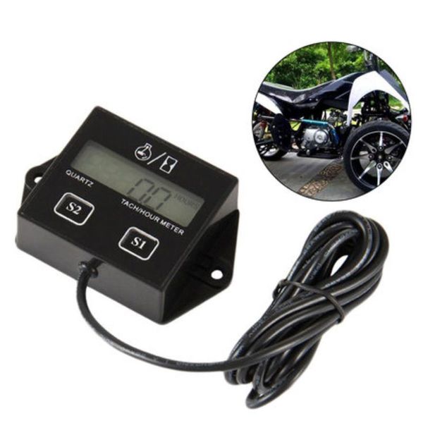 

timers lcd digital car engine tachometer hour counter with inductive wire for replaceable battery motor bike