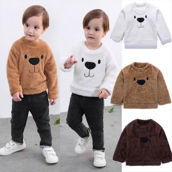 

1 5t girls boys sweaters winter wear style warm plush jacket sweater baby childrens clothing kids velvet coat thick clothes, Blue