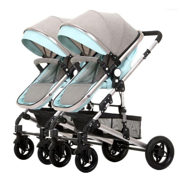 

twin baby strollers light fold two pram can sit and born high landscape detachable double kids car gifts1