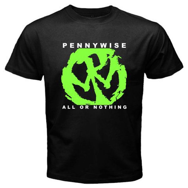 

new pennywise band logo men's black t-shirt size s-3xl 100% cotton, White;black